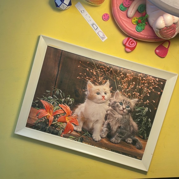 Vintage Puffy Bubble 3D Kitty Cat Wall Hanging Picture 🖼 made in Italy - Picture 3 of 11